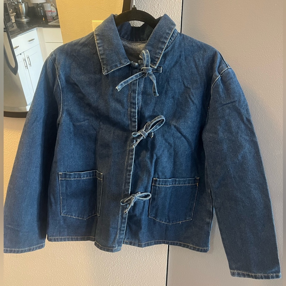 Jean Jacket Tie Front, Size S